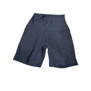 Lululemon Shorts Womens 2‎ Black Textured High Rise Biker Yoga Athletic Workout